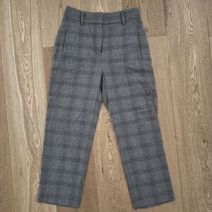 ARITZIA WILFRED WOOL  & CASHMERE BLEND HOUNDSTOOTH PLAID PANTS - 2